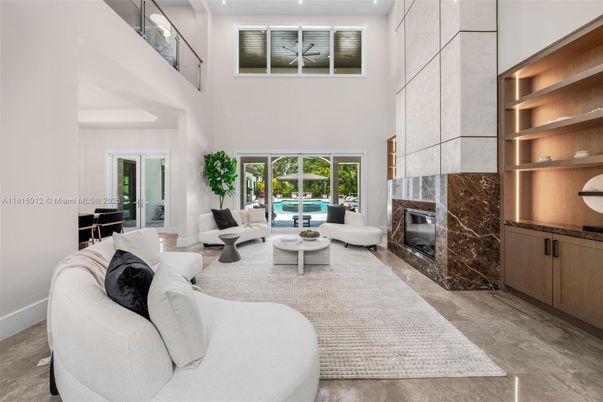 Fireplace, Interior, Living room, Recessed Lighting