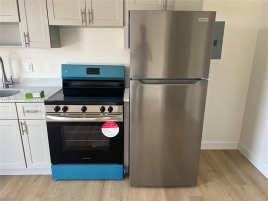Interior, Kitchen, Stainless Steel Appliances, Wood Texture Flooring