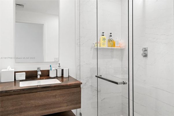 Bathroom, Glass Shower, Interior, Marble Walls
