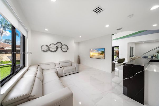 Interior, Living room, Marble, Recessed Lighting