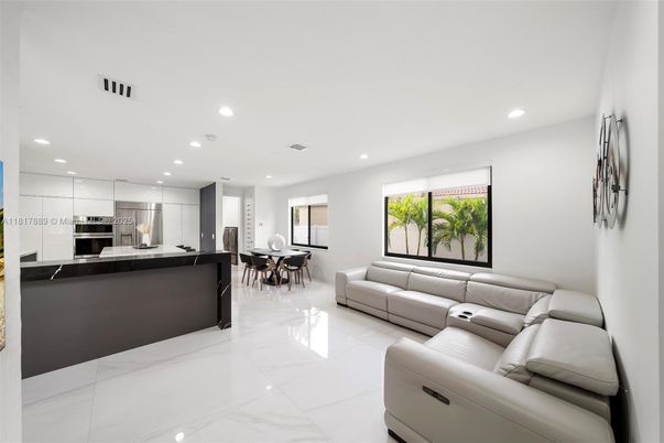Dining room, Interior, Kitchen, Living room, Recessed Lighting, Stainless Steel Appliances