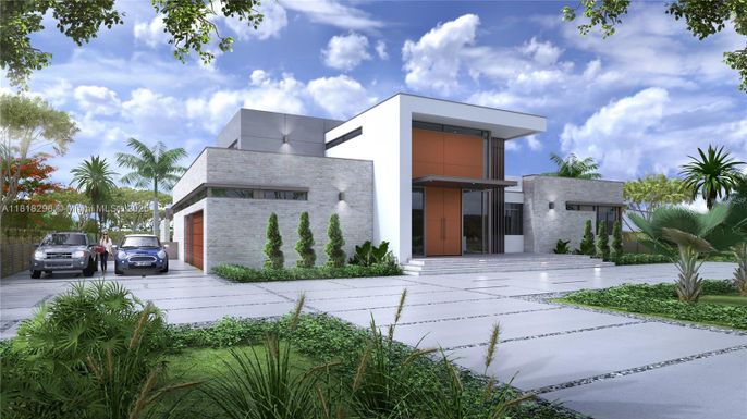 Attached, Backyard, Exterior, Facade, Modern