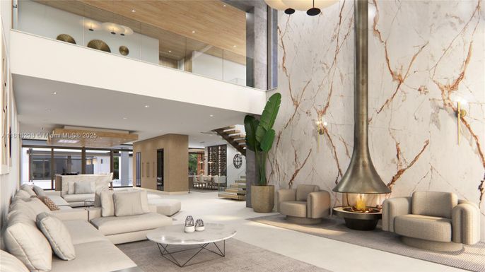 Interior, Living room, Marble Walls, Recessed Lighting