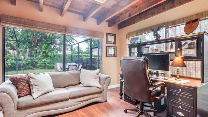 Home Office, Interior, Wooden Beams, Wooden Ceilings, Wood Texture Flooring