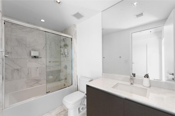 Bathroom, Glass Shower, Interior, Marble, Marble Walls, Recessed Lighting