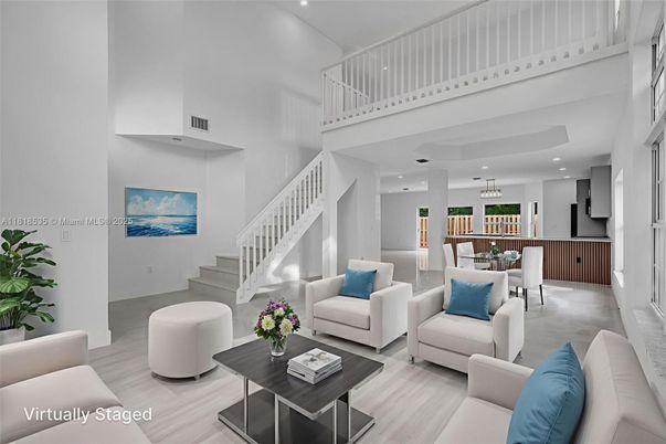 Dining room, Interior, Living room, Recessed Lighting, Wood Texture Flooring