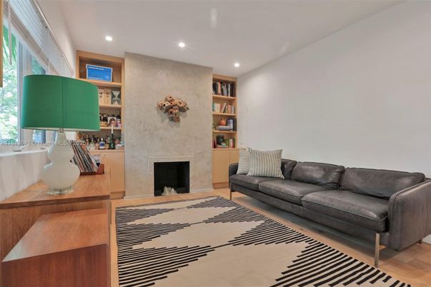 Fireplace, Interior, Recessed Lighting, Wood Texture Flooring