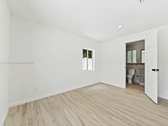 Bathroom, Empty room, Interior, Recessed Lighting, Wood Texture Flooring