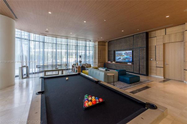 Billiard Table, Game Room, Interior, Recessed Lighting, Water