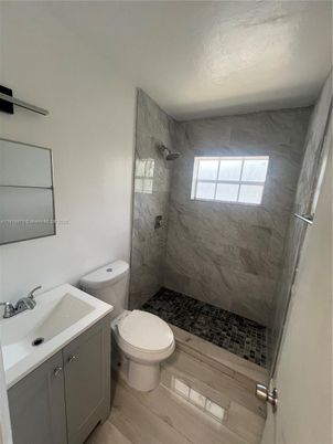 Bathroom, Interior, Marble Walls, Wood Texture Flooring
