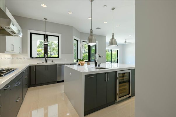 Interior, Kitchen, Pendant Lights, Recessed Lighting, Stainless Steel Appliances