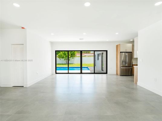 Empty room, Interior, Kitchen, Recessed Lighting