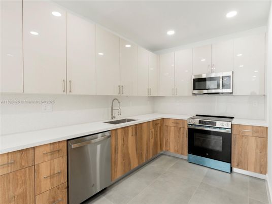 Interior, Kitchen, Recessed Lighting, Stainless Steel Appliances