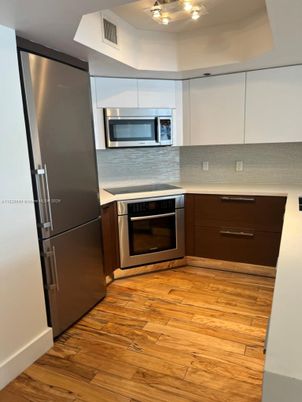 Interior, Kitchen, Stainless Steel Appliances, Wood Texture Flooring
