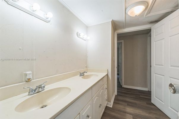 Bathroom, Dual Sink Vanities, Interior, Wood Texture Flooring