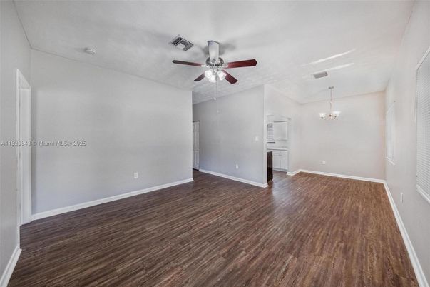 Chandelier, Empty room, Interior, Wood Texture Flooring