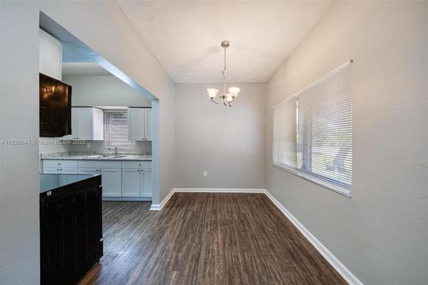 Chandelier, Empty room, Interior, Kitchen, Pendant Lights, Wood Texture Flooring
