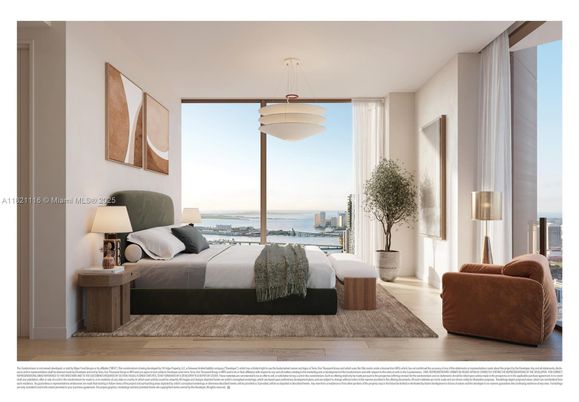 Bedroom, Interior, Pendant Lights, Water, Wood Texture Flooring