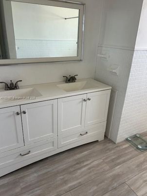 Bathroom, Dual Sink Vanities, Interior, Wood Texture Flooring