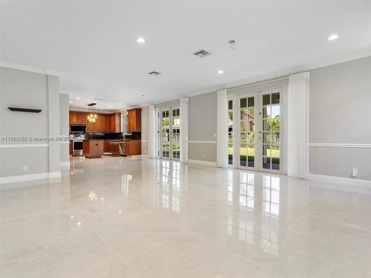 Empty room, Interior, Kitchen, Pendant Lights, Recessed Lighting