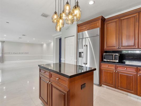 Interior, Kitchen, Pendant Lights, Recessed Lighting, Stainless Steel Appliances