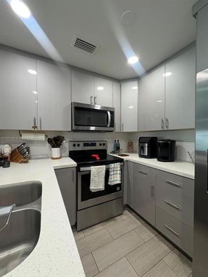 Interior, Kitchen, Recessed Lighting, Stainless Steel Appliances