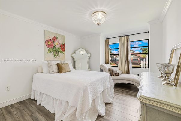 Bedroom, Chandelier, Interior, Wood Texture Flooring