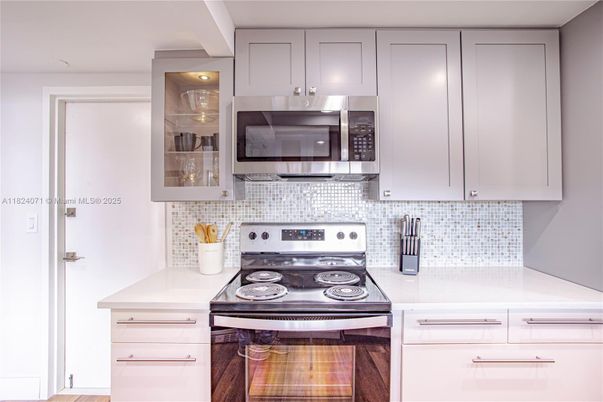 Interior, Kitchen, Stainless Steel Appliances, Wood Texture Flooring