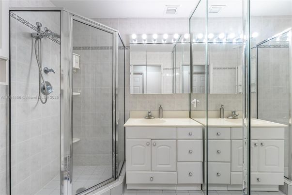 Bathroom, Dual Sink Vanities, Glass Shower, Interior