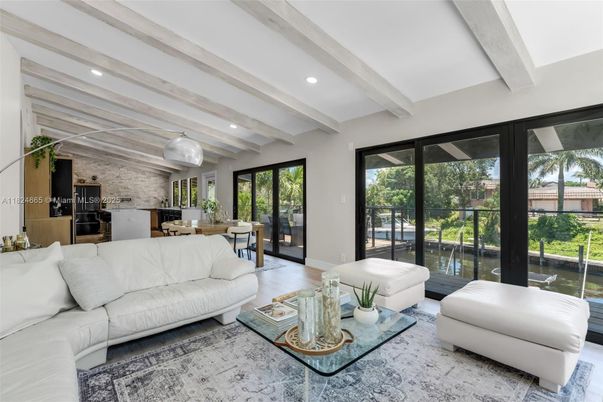 Dining room, Interior, Living room, Recessed Lighting, Wooden Beams, Wood Texture Flooring