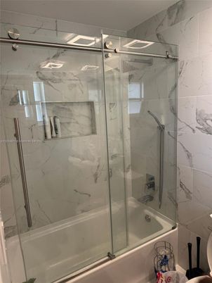 Bathroom, Glass Shower, Interior, Marble Walls