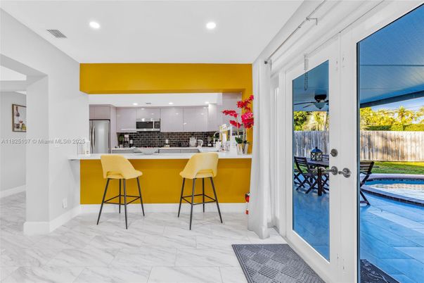 Interior, Kitchen, Marble, Recessed Lighting, Stainless Steel Appliances