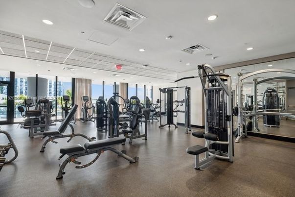 Fitness Equipment, Gym, Interior, Recessed Lighting