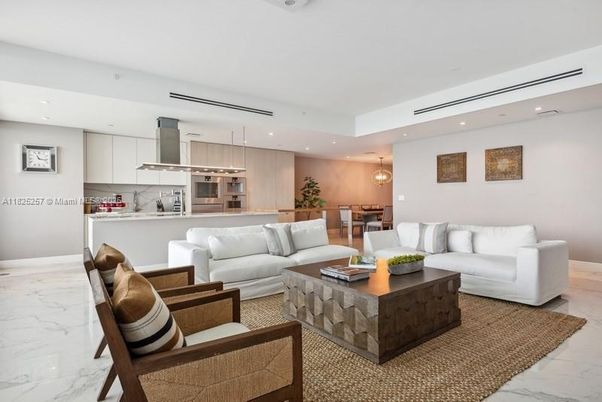 Dining room, Interior, Kitchen, Living room, Marble, Pendant Lights, Recessed Lighting, Stainless Steel Appliances