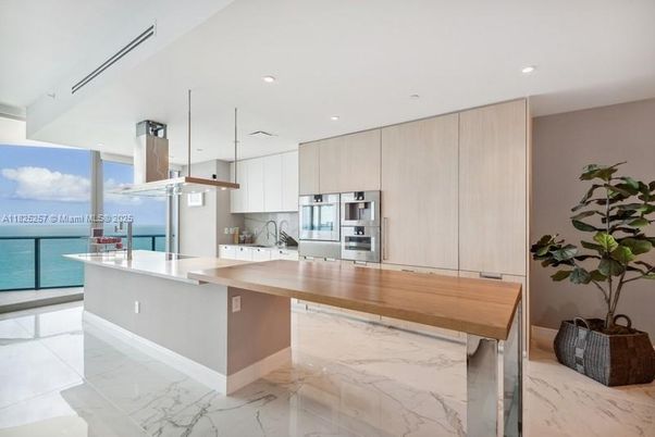 Interior, Kitchen, Marble, Recessed Lighting, Stainless Steel Appliances, Water