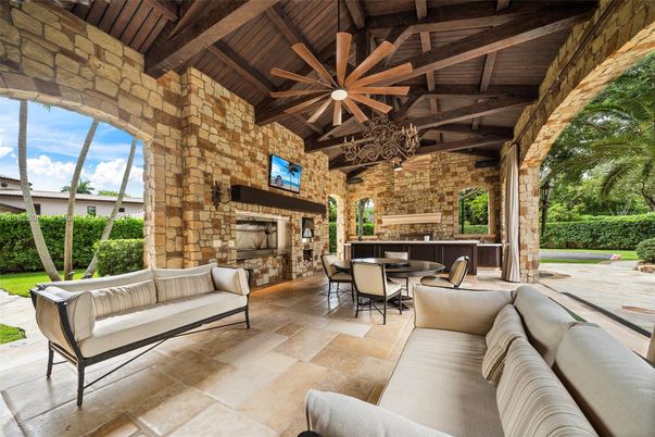 Exterior, Fireplace, Stone Walls, Wooden Beams