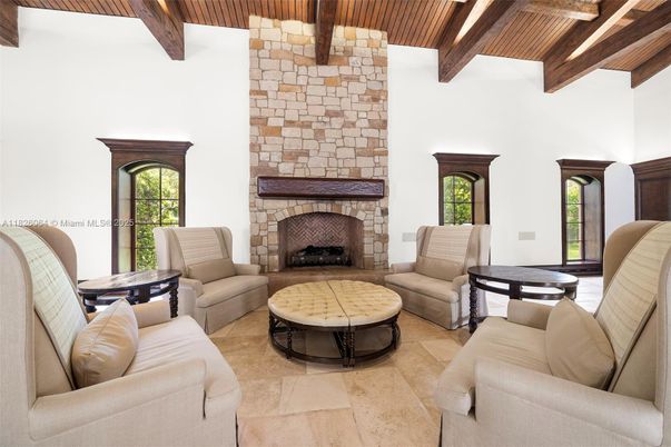 Fireplace, Interior, Living room, Stone Walls, Wooden Beams