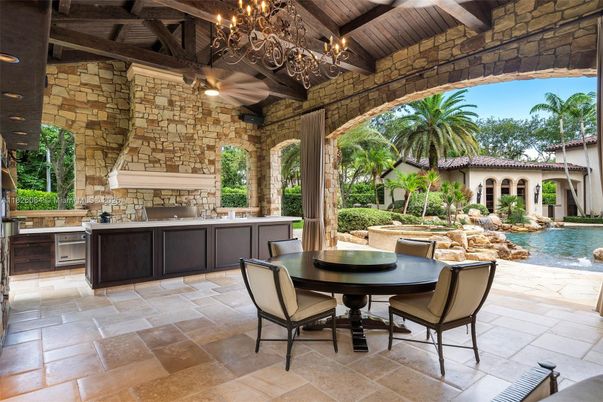 Exterior, Fireplace, Pool