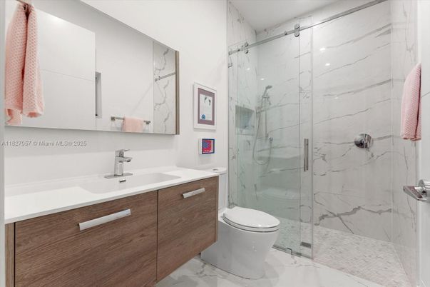 Bathroom, Glass Shower, Interior, Marble, Marble Walls