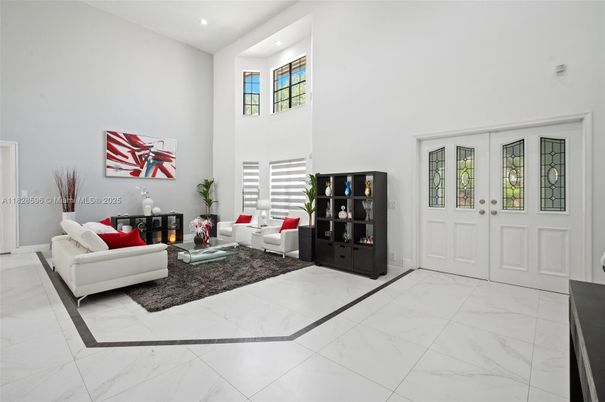 Fireplace, Interior, Living room, Marble, Recessed Lighting