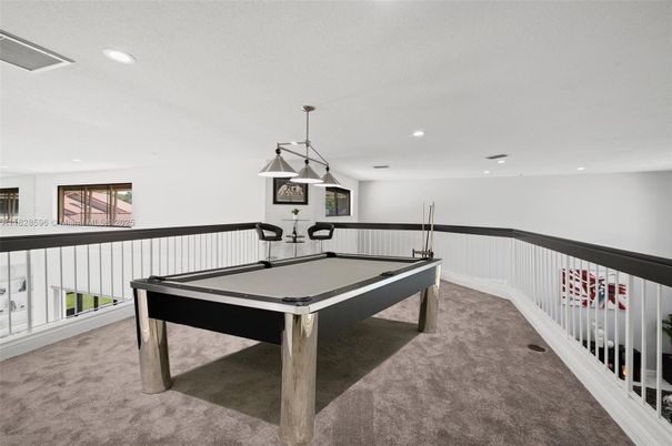 Billiard Table, Game Room, Interior, Pendant Lights, Recessed Lighting