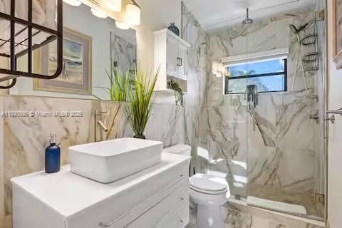 Bathroom, Glass Shower, Interior, Marble, Marble Walls