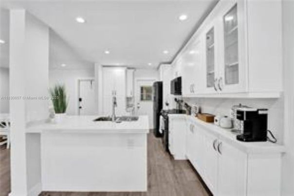 Interior, Kitchen, Recessed Lighting, Wood Texture Flooring