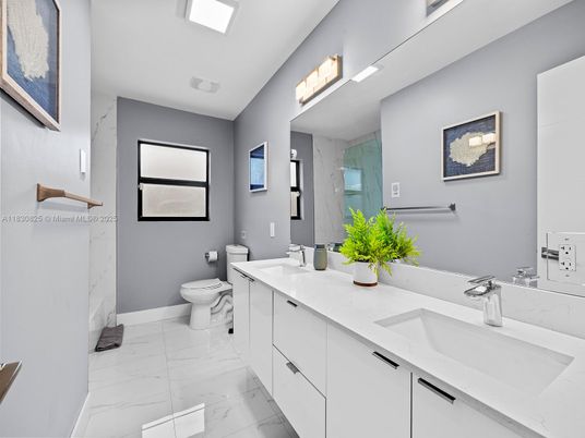 Bathroom, Dual Sink Vanities, Interior, Marble