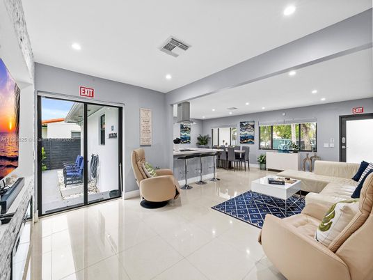 Interior, Kitchen, Living room, Recessed Lighting