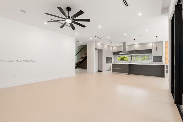 Empty room, Interior, Kitchen, Pendant Lights, Recessed Lighting