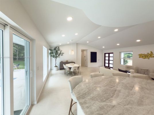 Dining room, Interior, Living room, Pendant Lights, Recessed Lighting