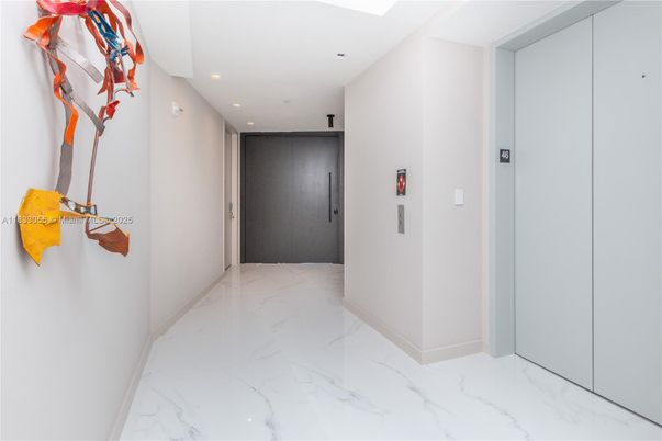 Elevator, Interior, Marble, Recessed Lighting
