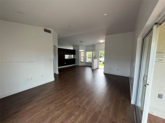 Empty room, Interior, Pendant Lights, Recessed Lighting, Wood Texture Flooring
