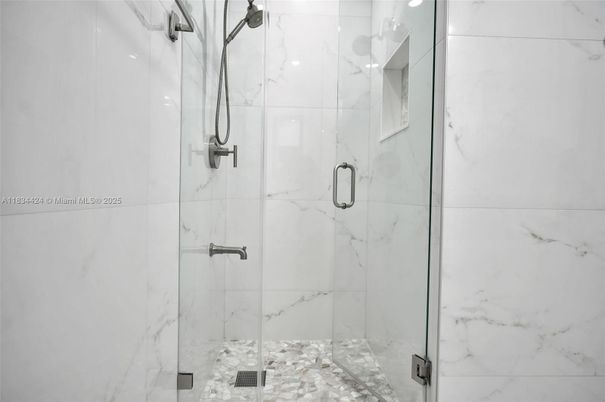 Bathroom, Glass Shower, Interior, Marble Walls
